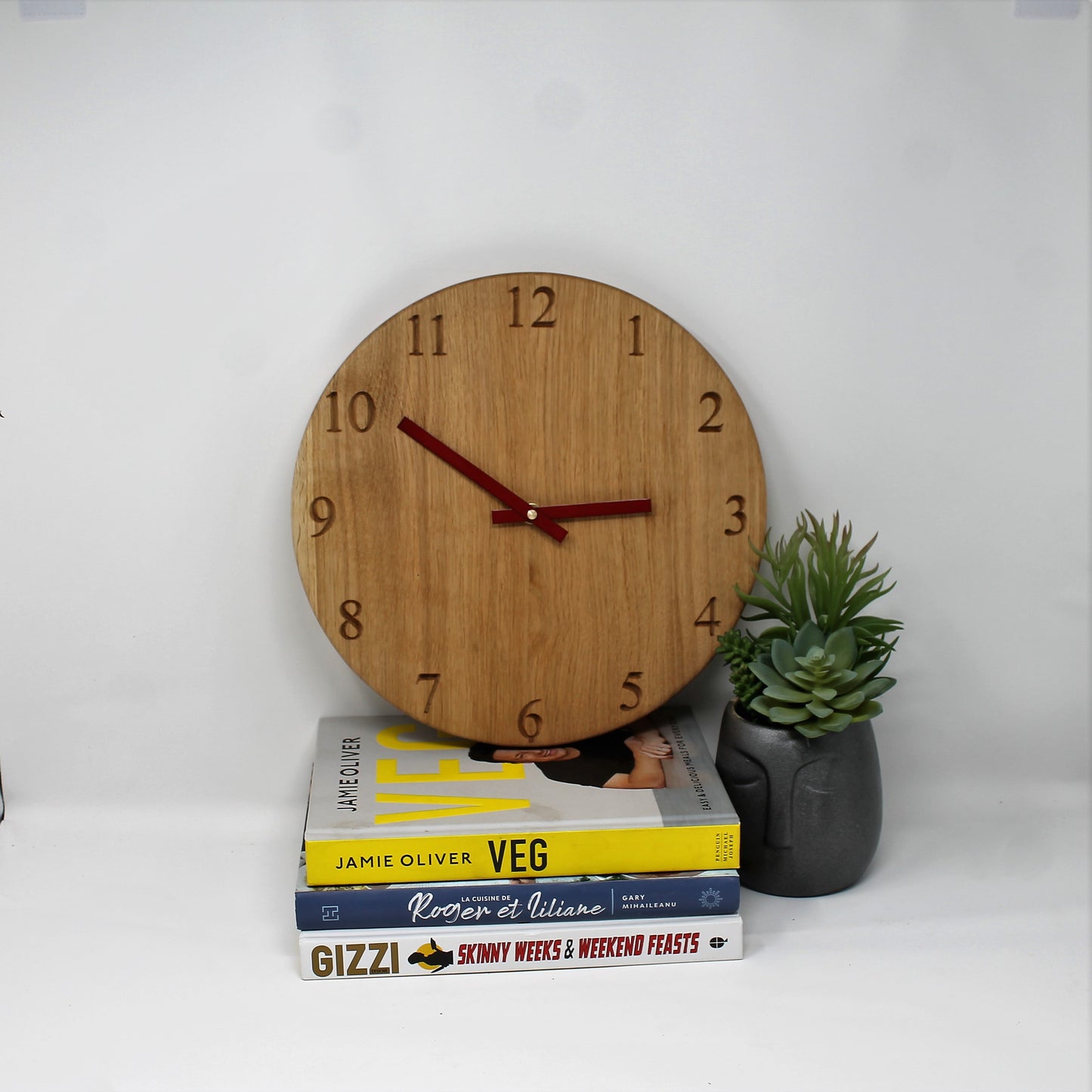 Solid Oak Wall Clock With Numerals