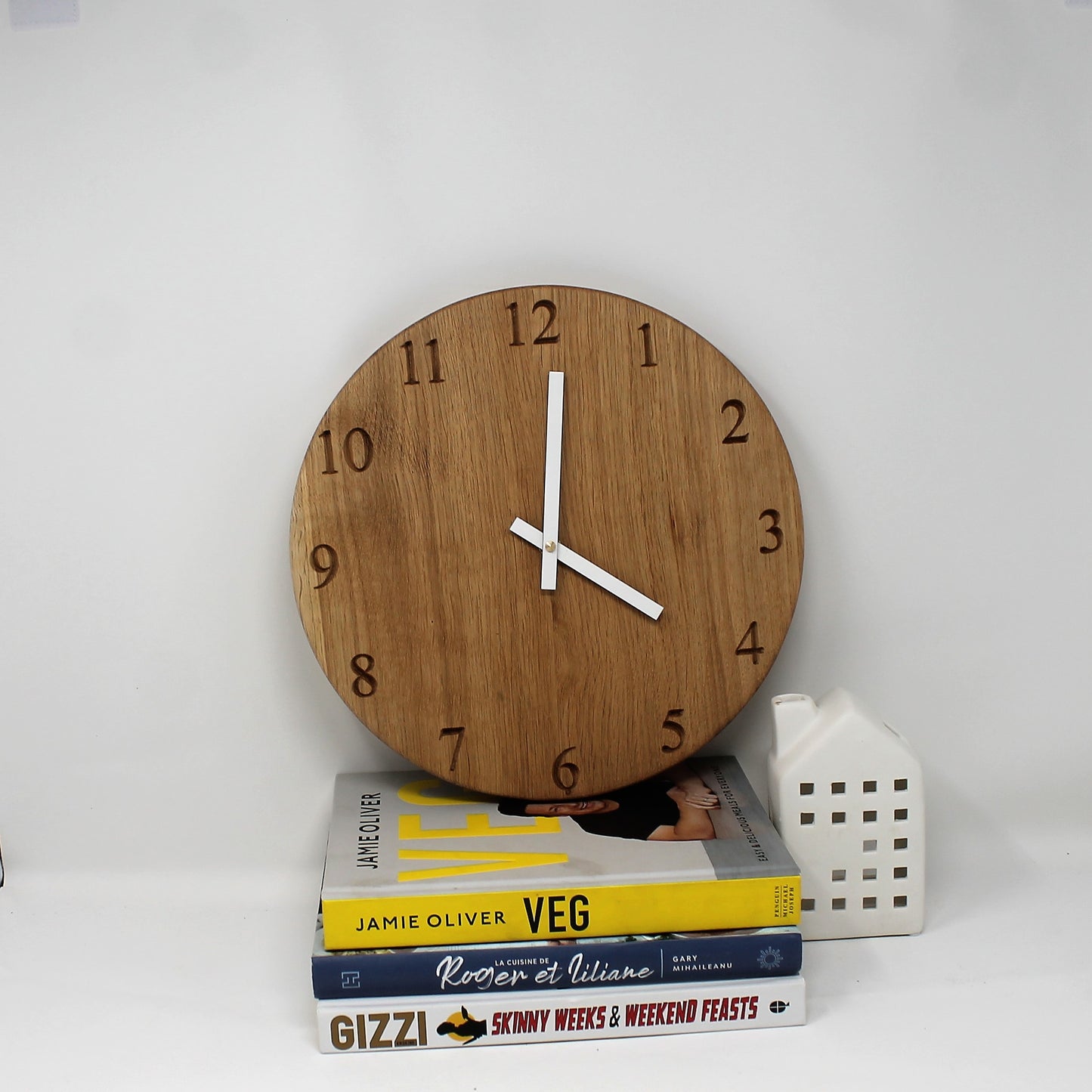 Solid Oak Wall Clock With Numerals