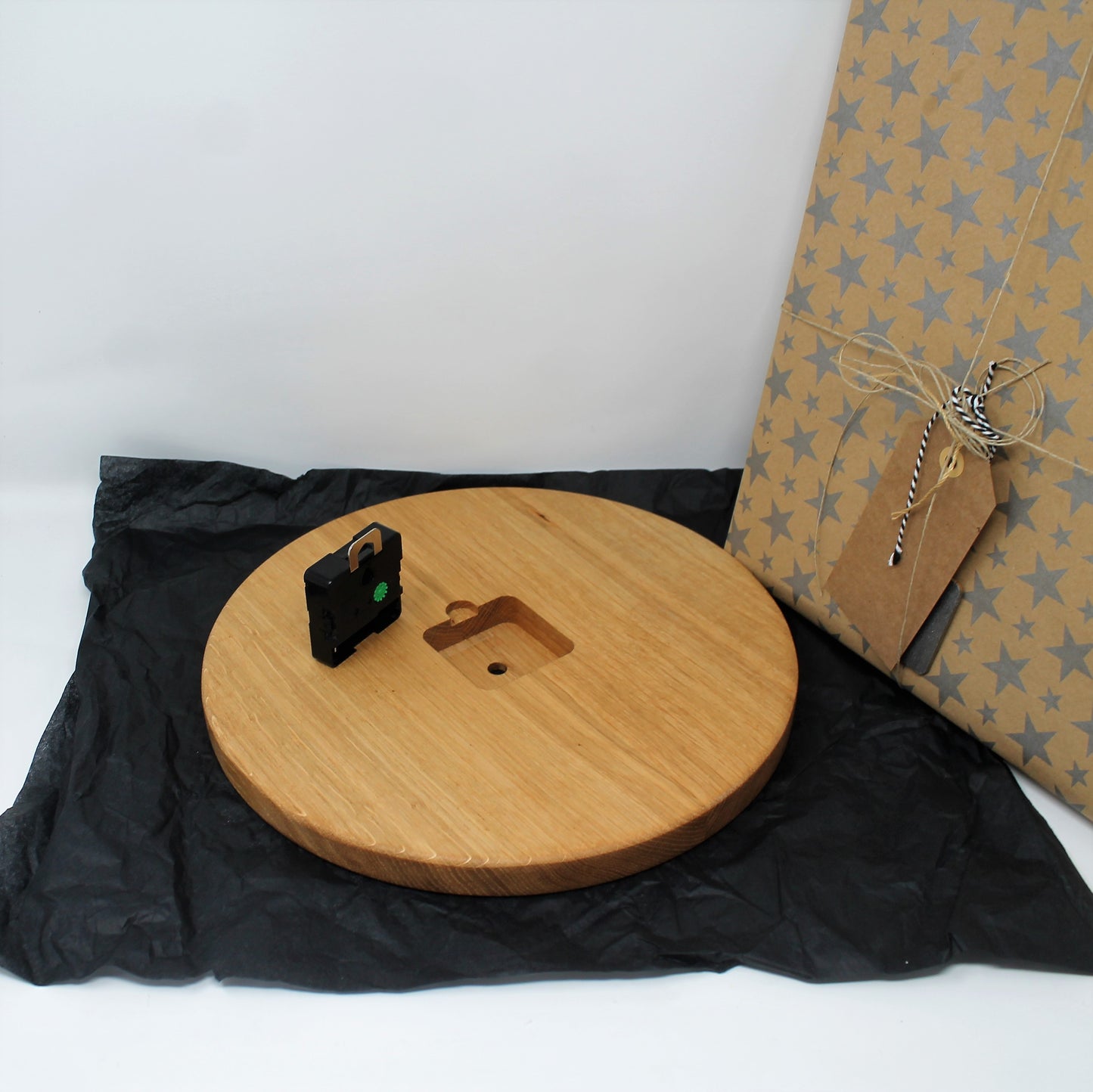 Handcrafted Oak Wall Clock with Blank Face — Timeless Minimalism in Natural Form
