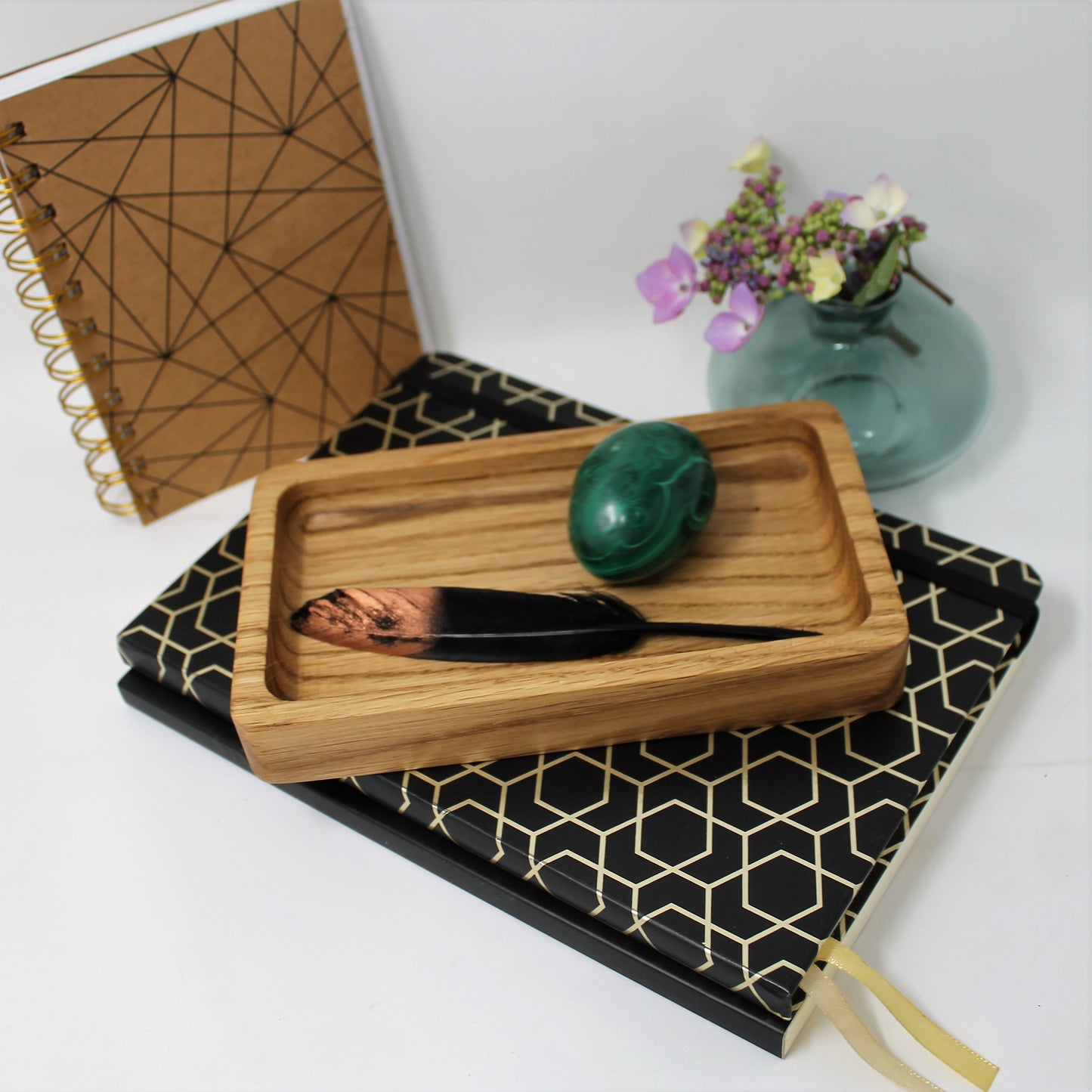 Personalised Solid Oak Tray with Stylised Woman’s Face — Elegant, Practical & Heartfelt