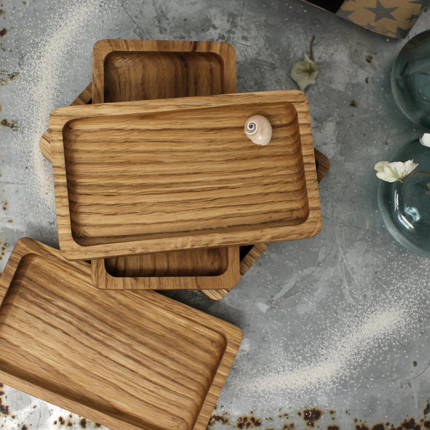 Solid Oak Tray with Hamza Hand of Fatima — A Guardian for Your Sacred Space
