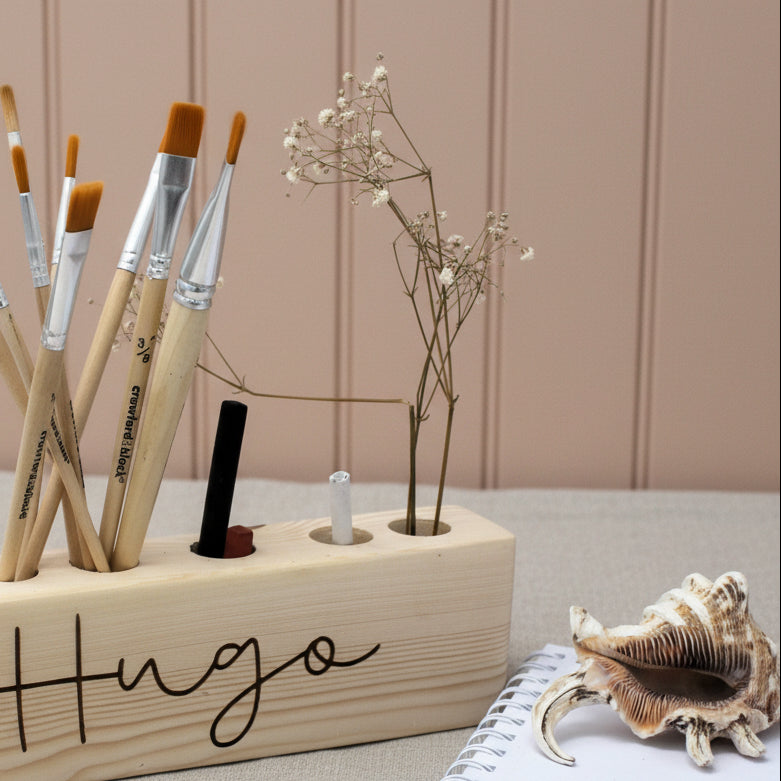 Personalised Children Pencils Paintbrushes Holder Desktop Organiser For Budding Artists