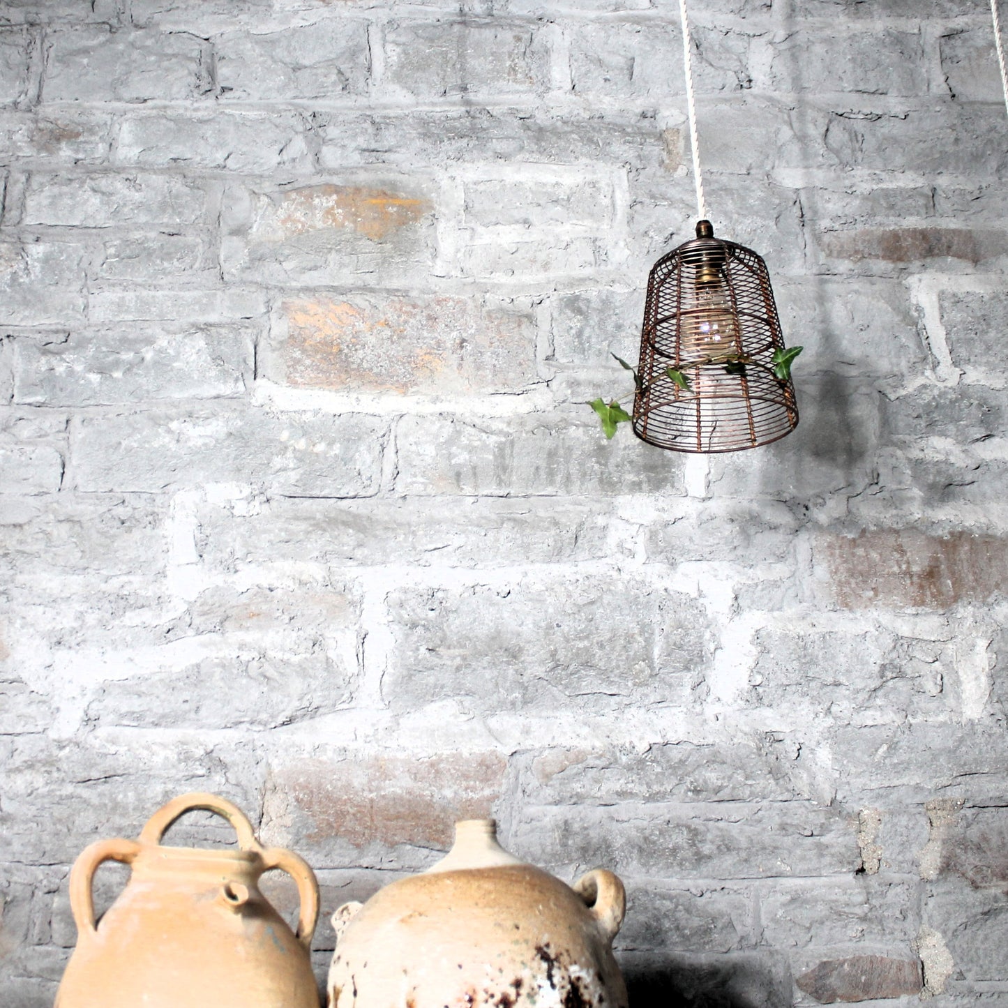 Lobster pot lampshade antique copper finish
