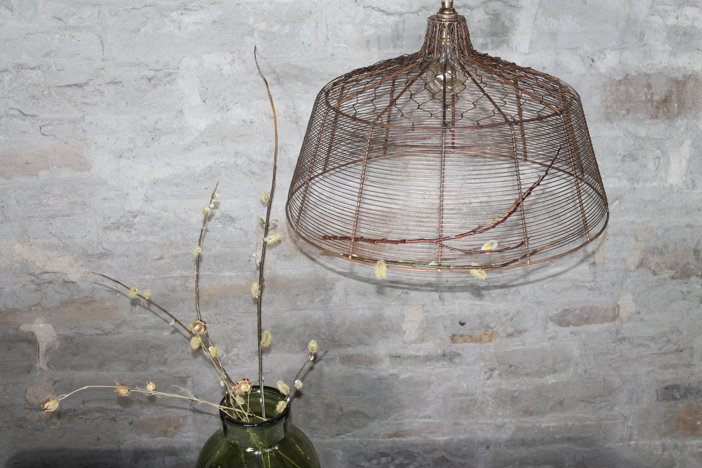 TITOBI — Oversized African-Style Wire Lampshade in Antiqued Copper