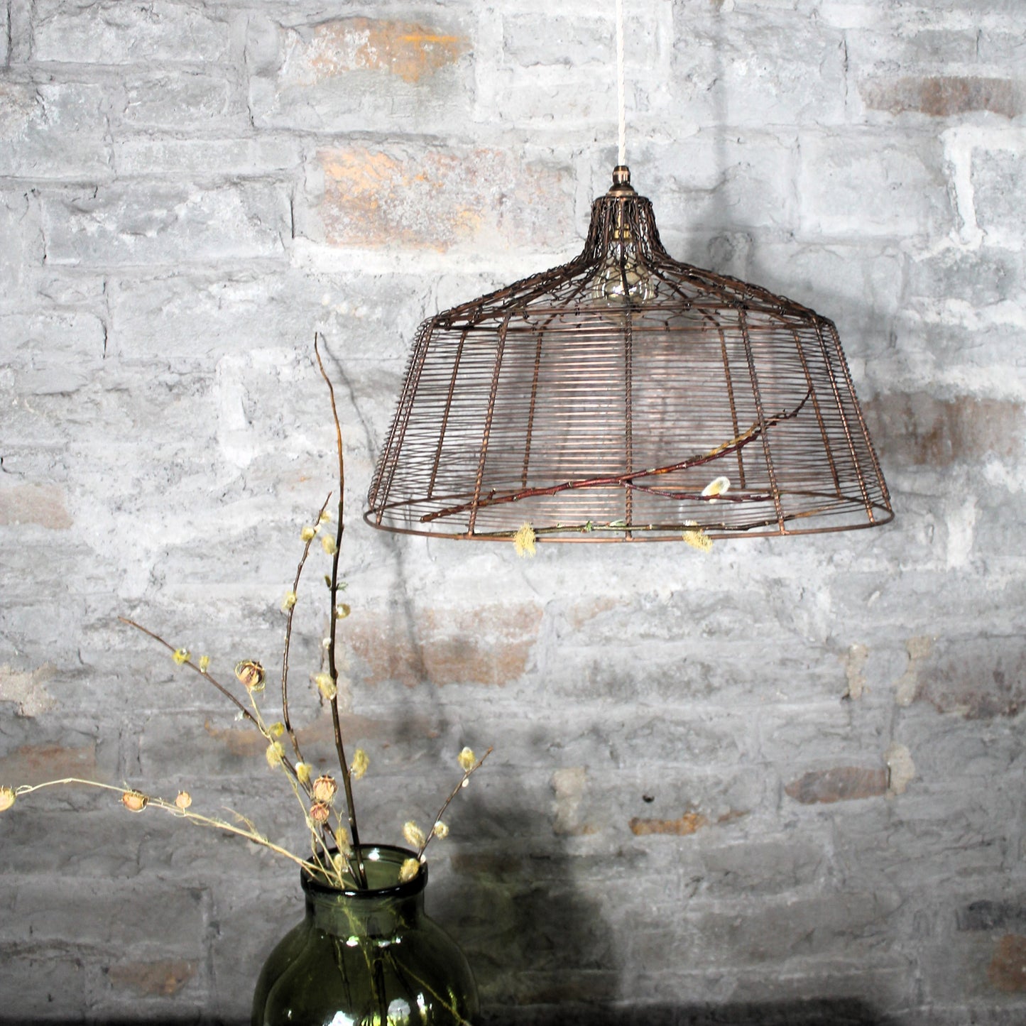 TITOBI — Oversized African-Style Wire Lampshade in Antiqued Copper
