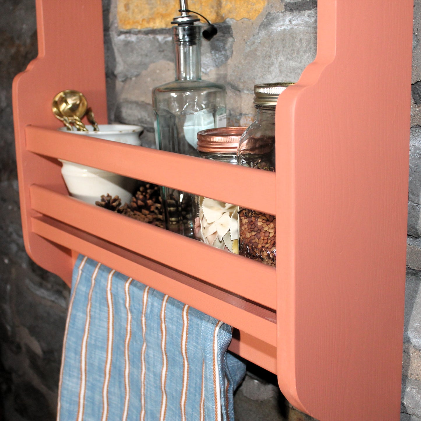 Larder Door Spice Shelf – Slimline Wooden Wall Organiser
