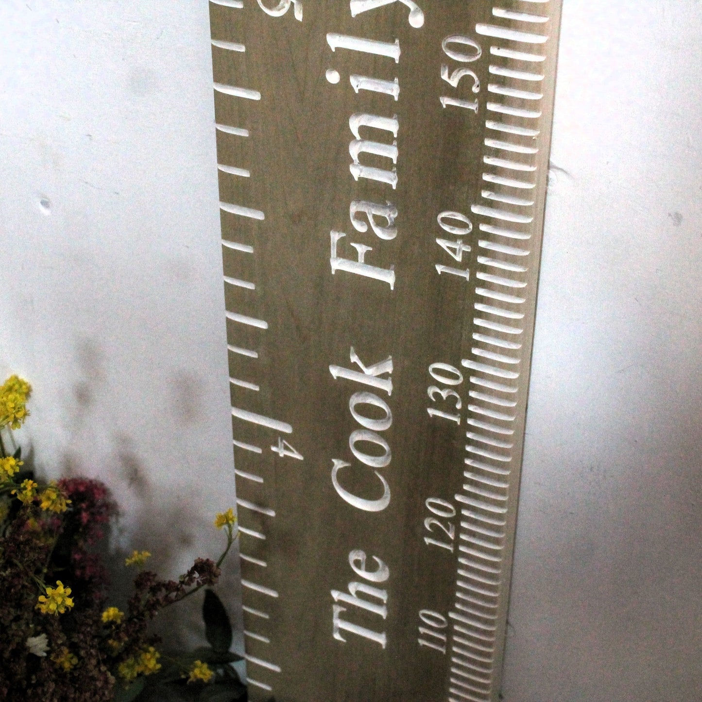 Personalised Wooden Double Height Chart Ruler Metric And Imperial
