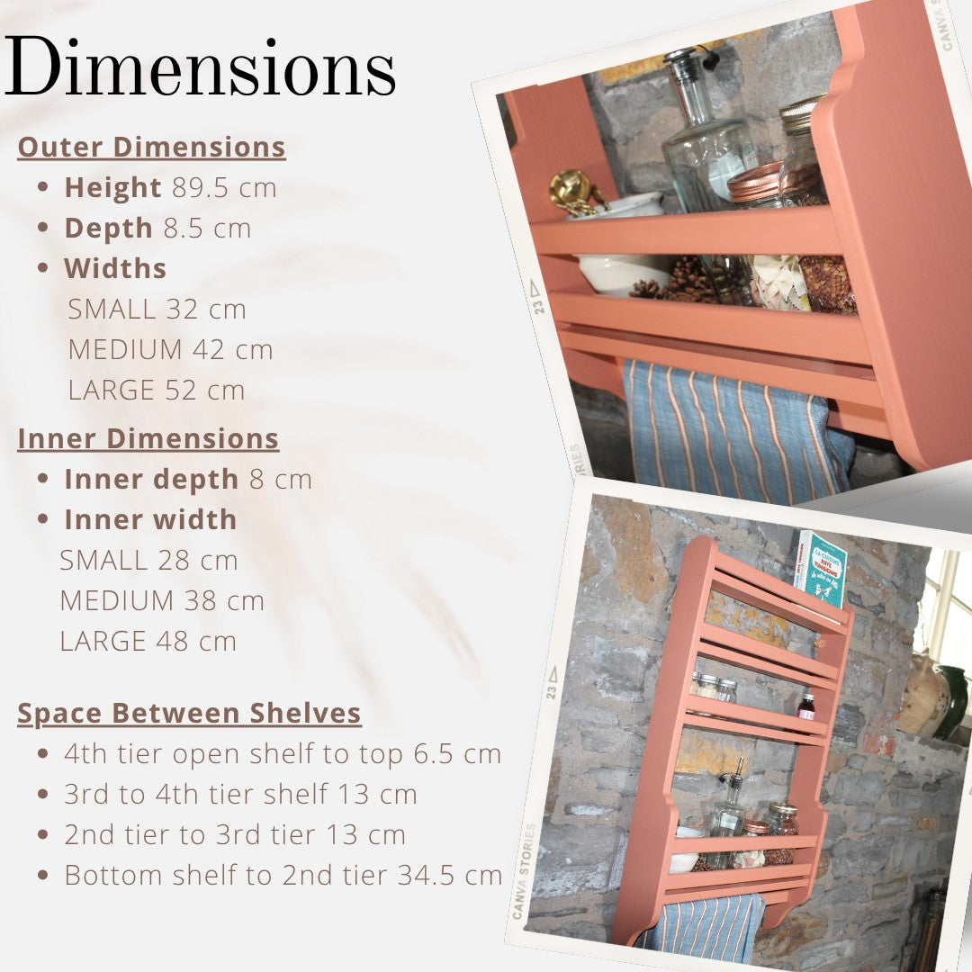 Larder Door Spice Shelf – Slimline Wooden Wall Organiser