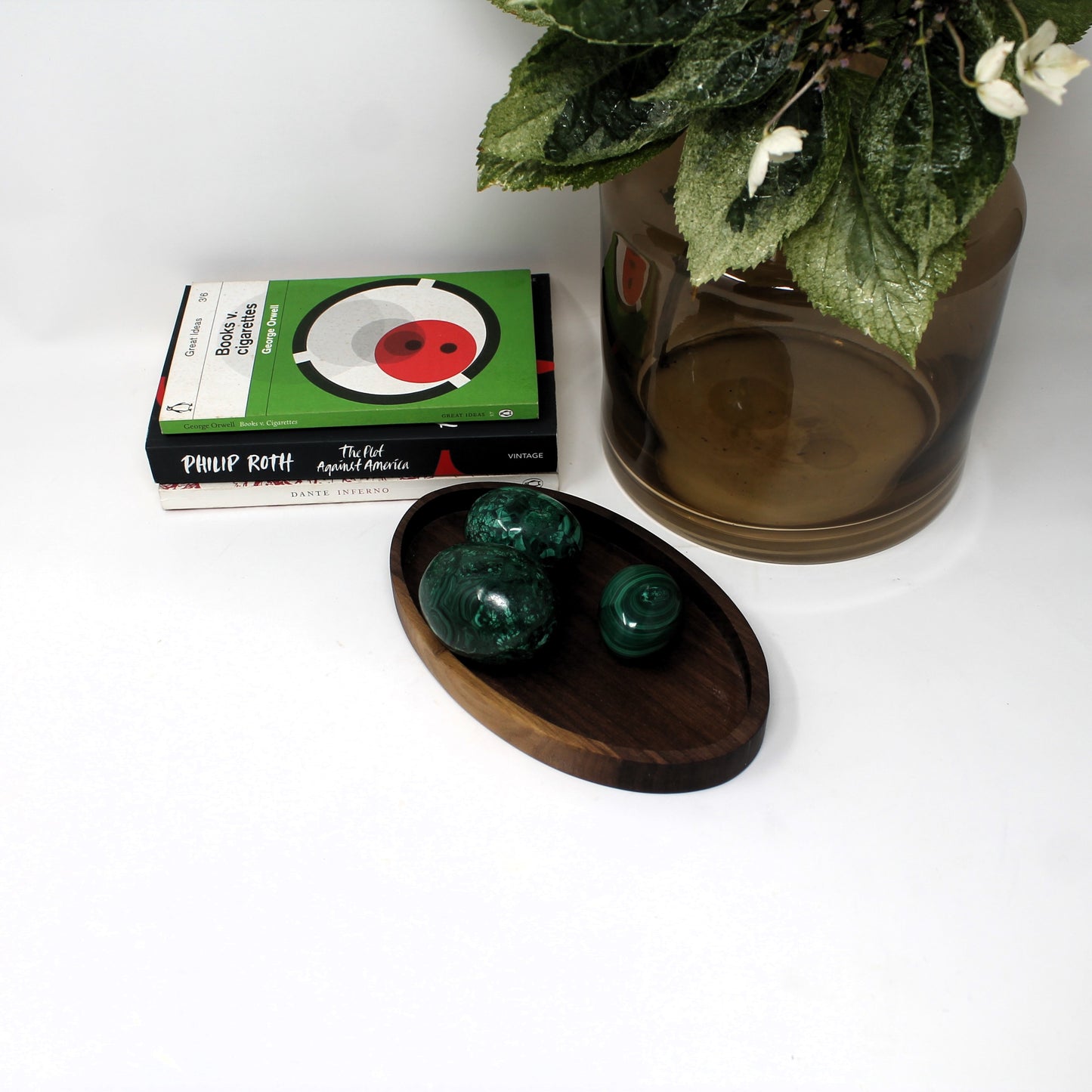 Sculpted Elegance: Solid Walnut Oval Stackable Trinket & Jewellery Tray