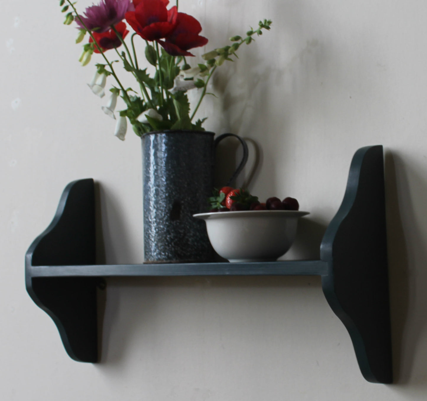 black wall shelf