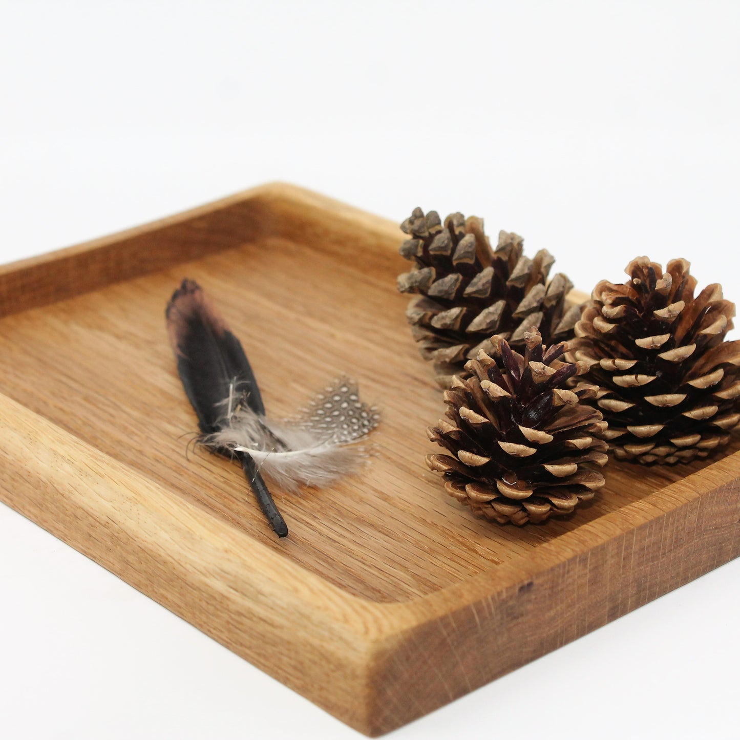 Medium Solid Oak Catch-All Tray — Practical Elegance for Desk, Dresser, or Entryway