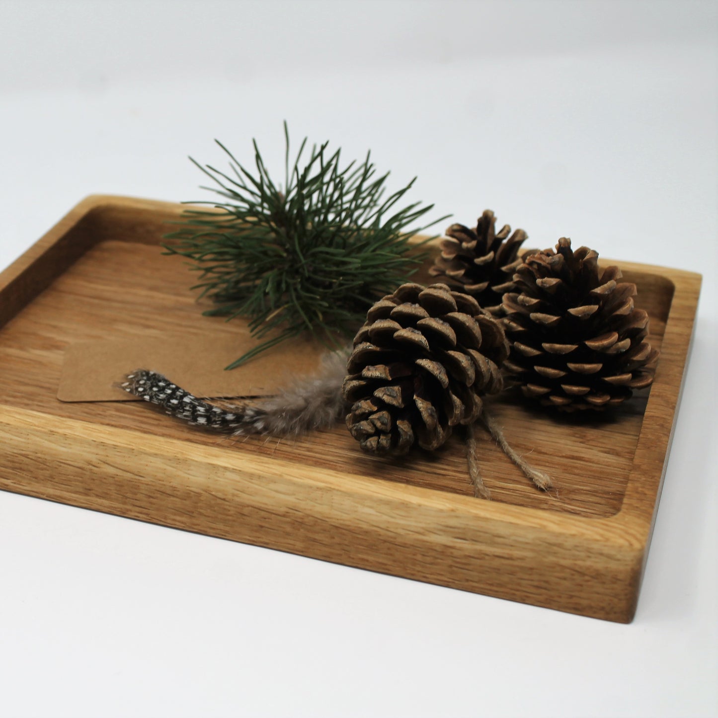 Medium Solid Oak Catch-All Tray — Practical Elegance for Desk, Dresser, or Entryway