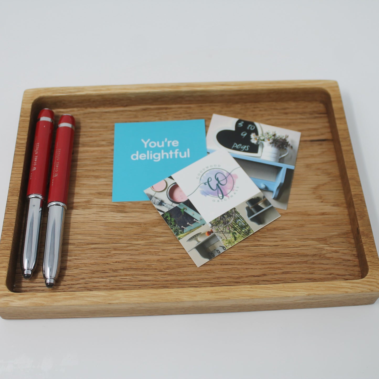 Medium Solid Oak Catch-All Tray — Practical Elegance for Desk, Dresser, or Entryway
