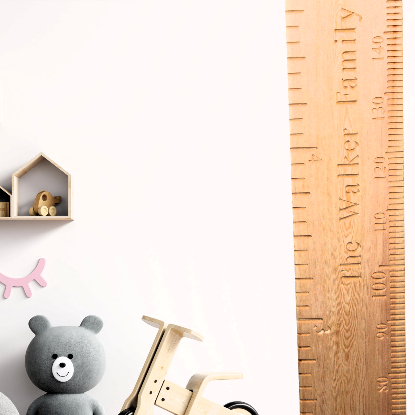 Personalised Wooden Double Height Chart Ruler Metric And Imperial