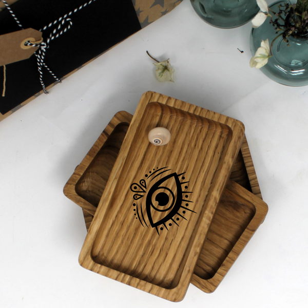 Protective eye oak trinket tray, gift for mum, gift for sister, gift for daughter
