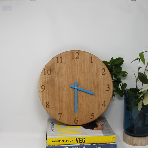 Solid Oak Wall Clock With Numerals