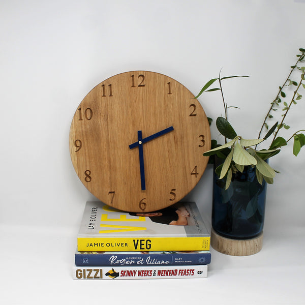 Solid Oak Wall Clock With Numerals