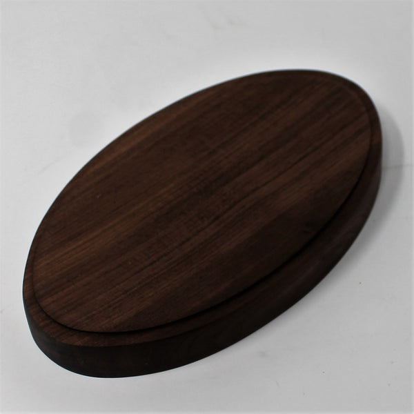 American Black Walnut Solid Wood Oval Trinket Jewellery Tray Minimalist Home Decor Dark Wood Dish