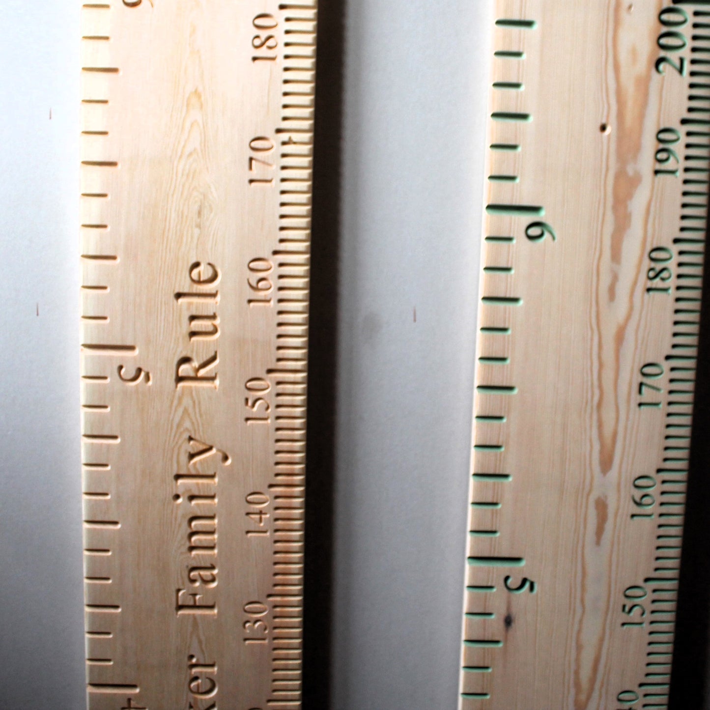 Personalised Wooden Double Height Chart Ruler Metric And Imperial