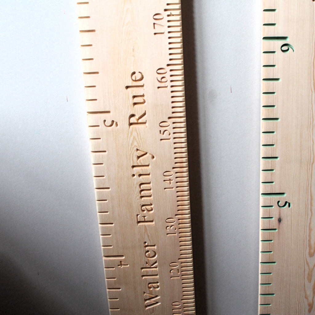Personalised Wooden Double Height Chart Ruler Metric And Imperial ...