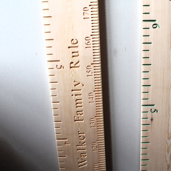Personalised Wooden Double Height Chart Ruler Metric And Imperial