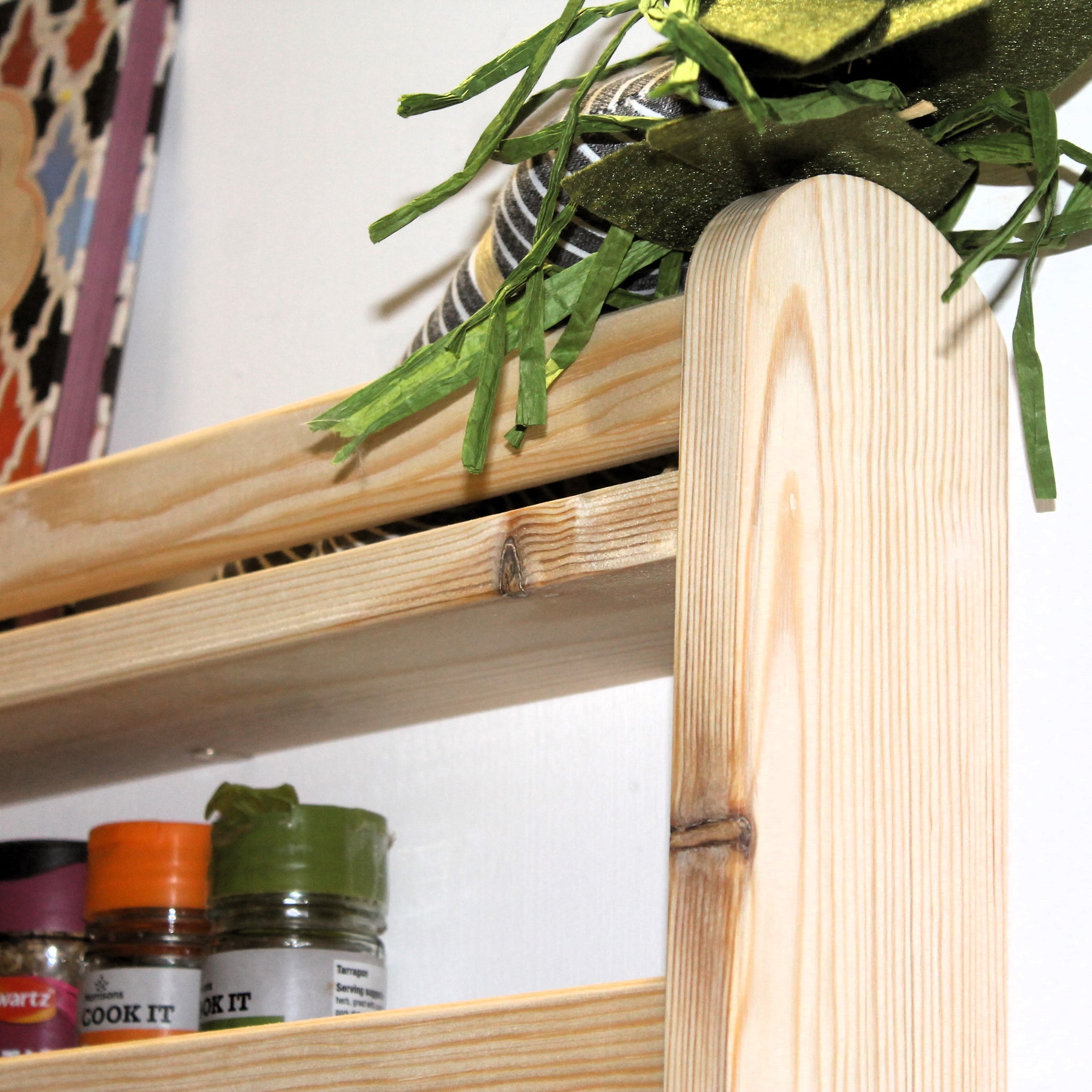 Wooden wall spice rack sales