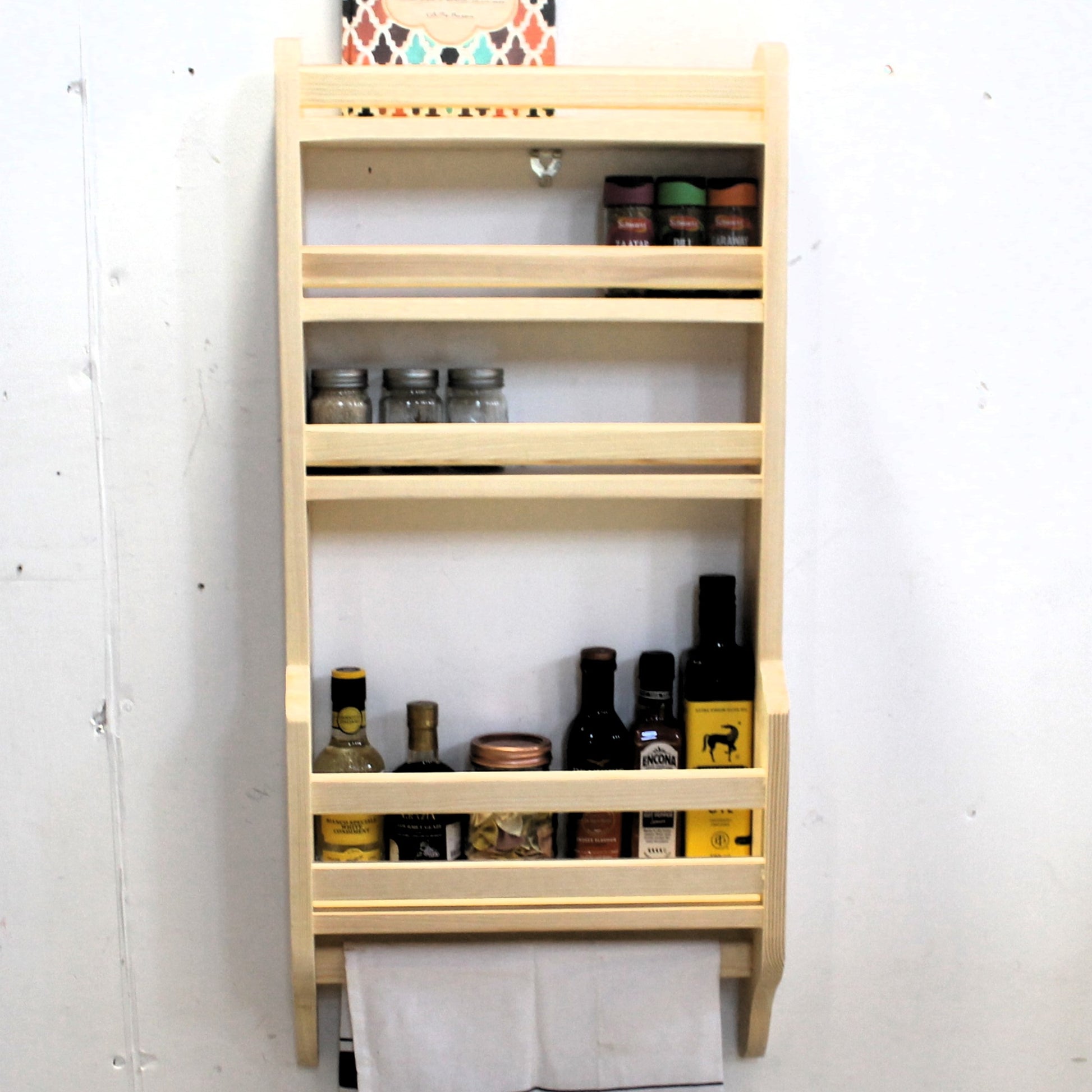 natural wood no assembly ready to hang wall shelving unit