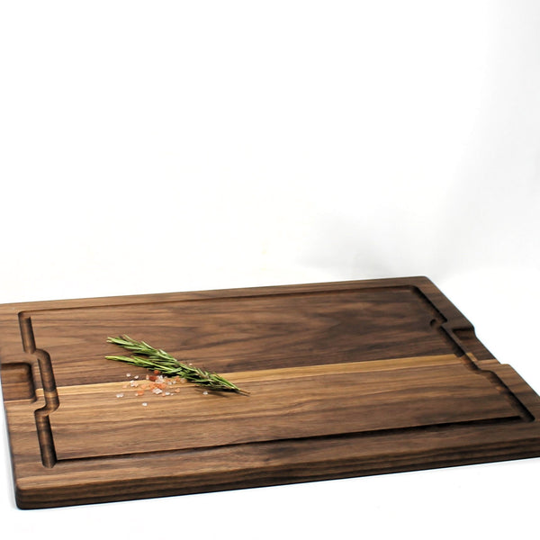 Large Two-sided Walnut Carving Board With Spikes