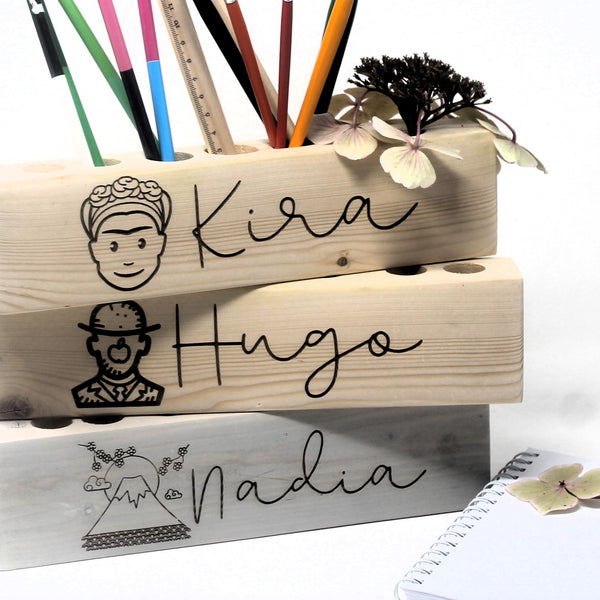 Personalised Children Pencils Paintbrushes Holder Desktop Organiser For Budding Artists