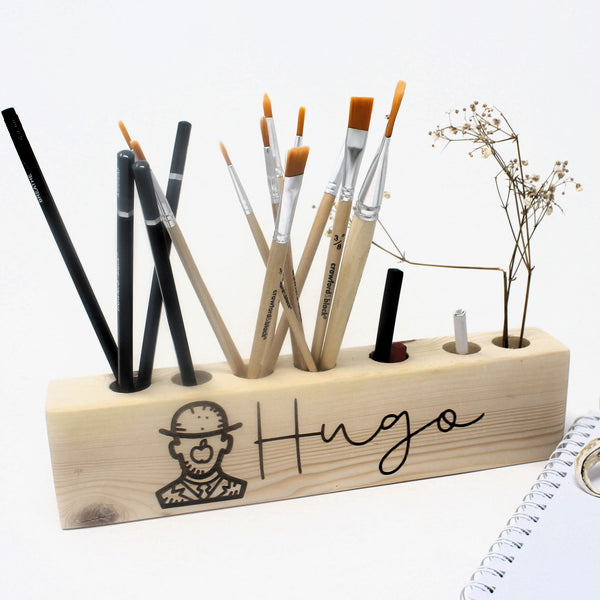 Personalised Children Pencils Paintbrushes Holder Desktop Organiser For Budding Artists