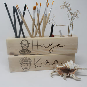 Personalised Children Pencils Paintbrushes Holder Desktop Organiser For Budding Artists