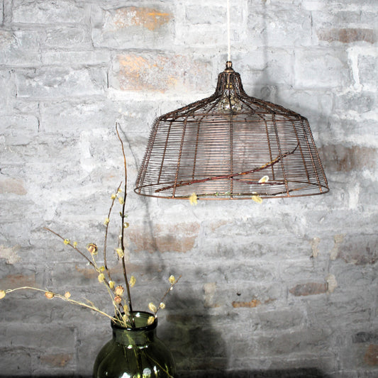 TITOBI — Oversized African-Style Wire Lampshade in Antiqued Copper