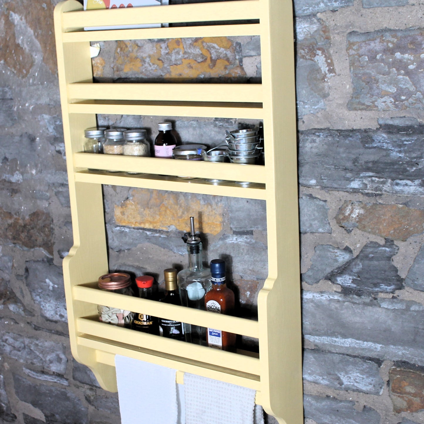 Larder Door Spice Shelf – Slimline Wooden Wall Organiser