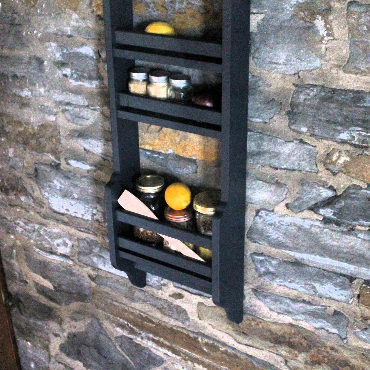 Larder Door Spice Shelf – Slimline Wooden Wall Organiser