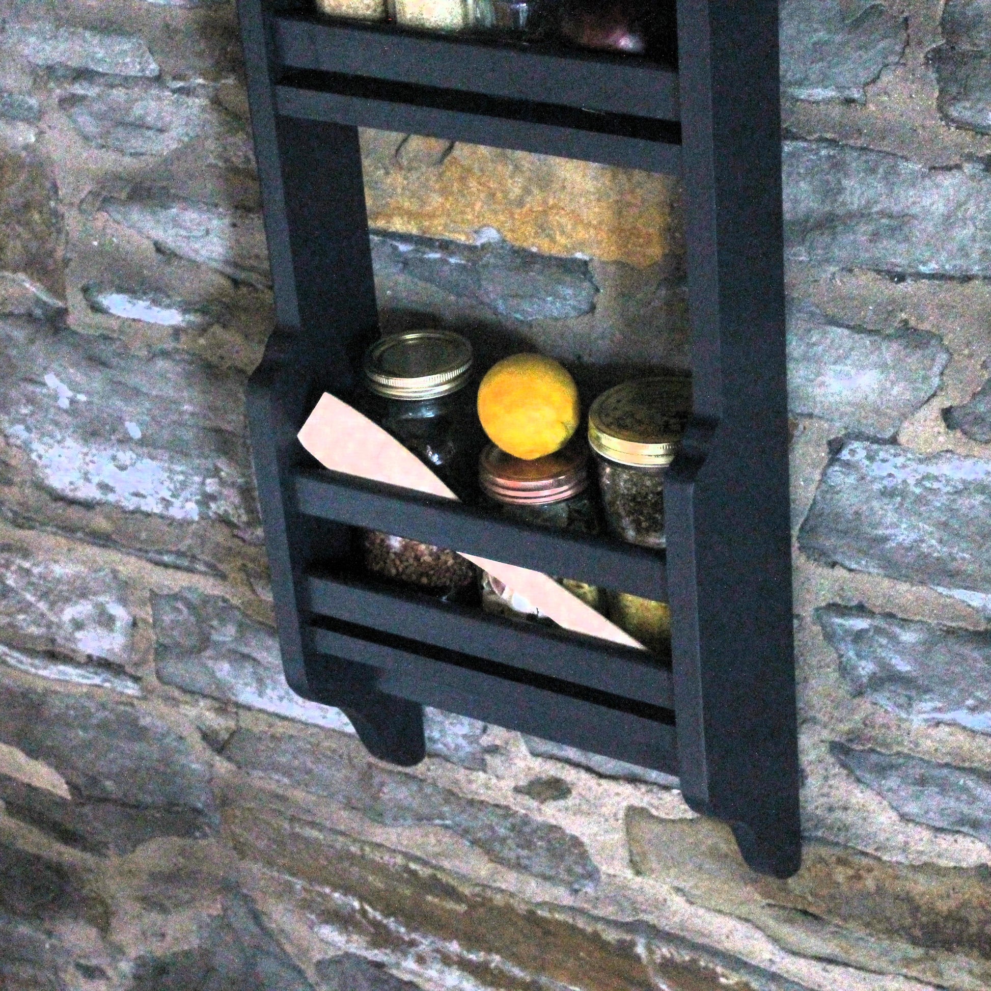 Black spice rack larder door shelf
