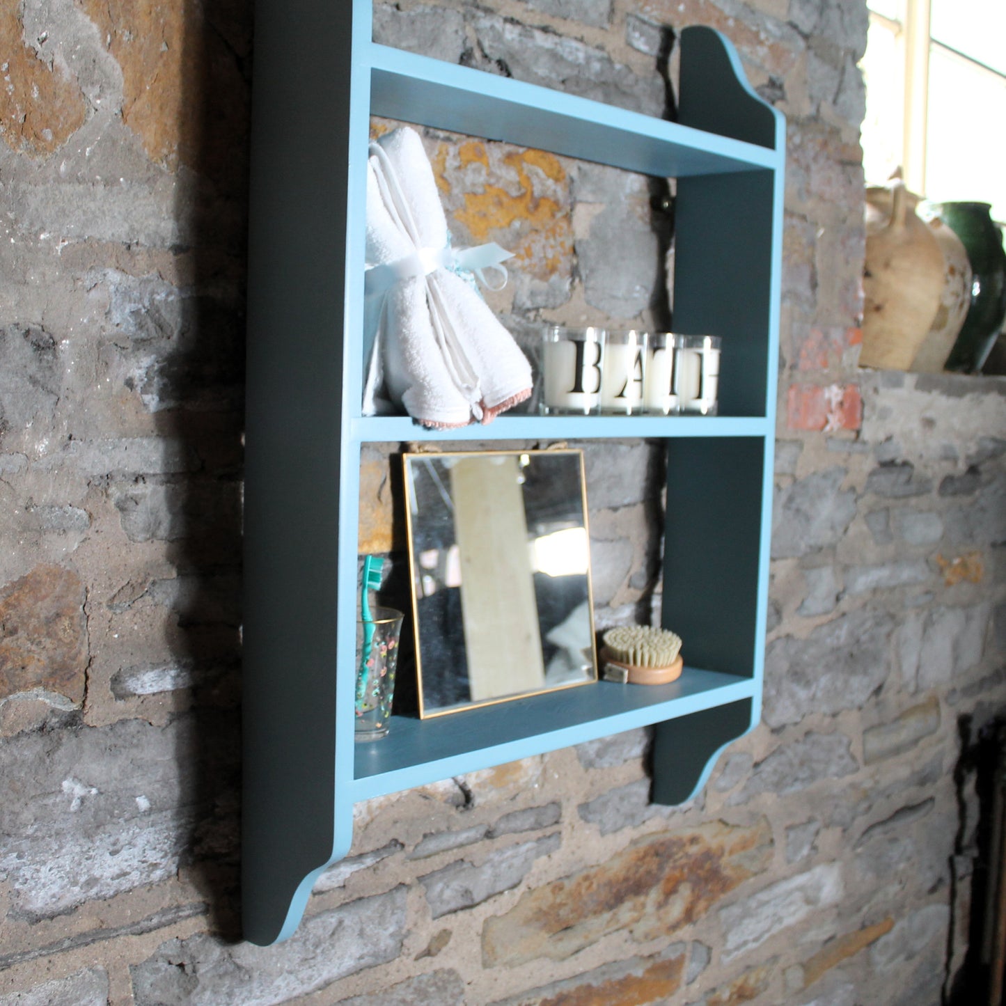 Adora 3 LARGE Traditional Ladder Shelf — Painted Solid Pine, Ready to Hang