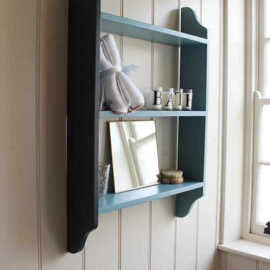 Adora 3 LARGE Traditional Ladder Shelf — Painted Solid Pine, Ready to Hang