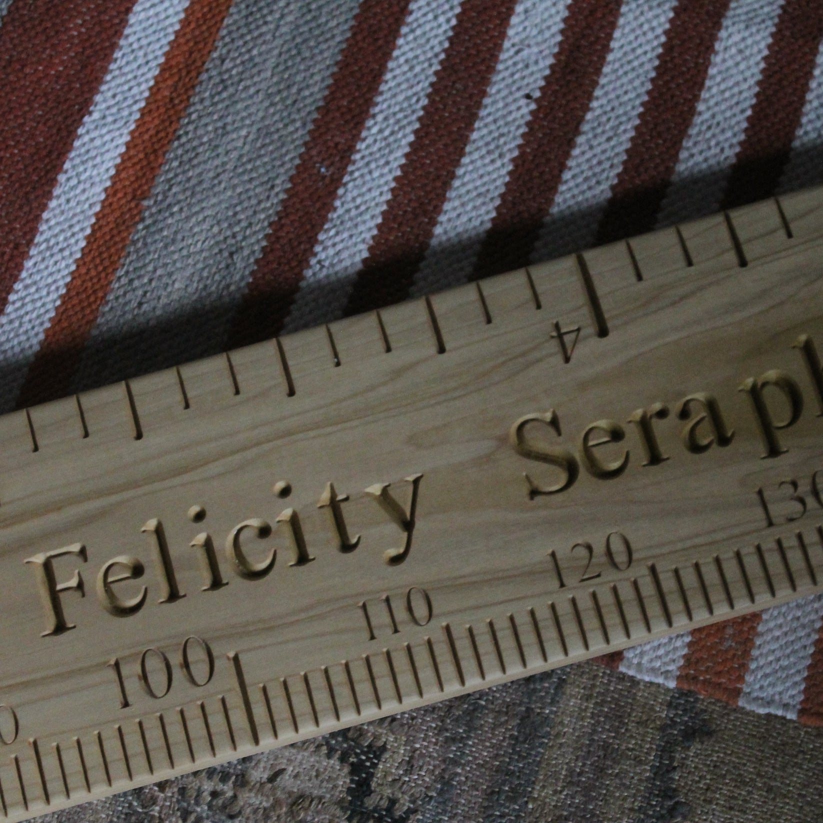 Personalised Wooden Double Height Chart Ruler Metric And Imperial ...
