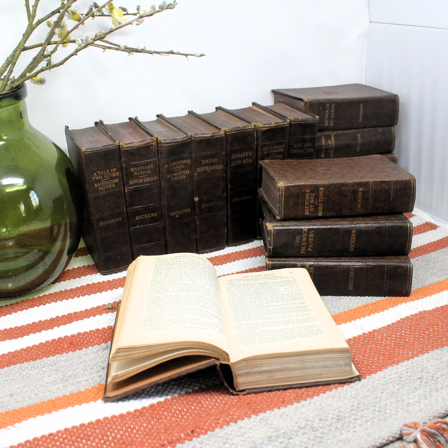 Vintage 16‑volume set of the Works of Charles Dickens
