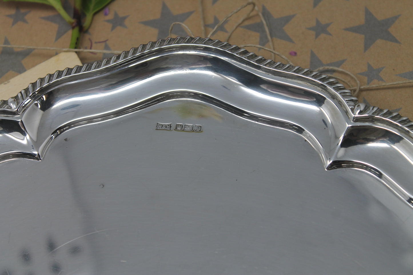 Sterling Silver Georgian Revival Salver by Walker & Hall (Sheffield, 1916)