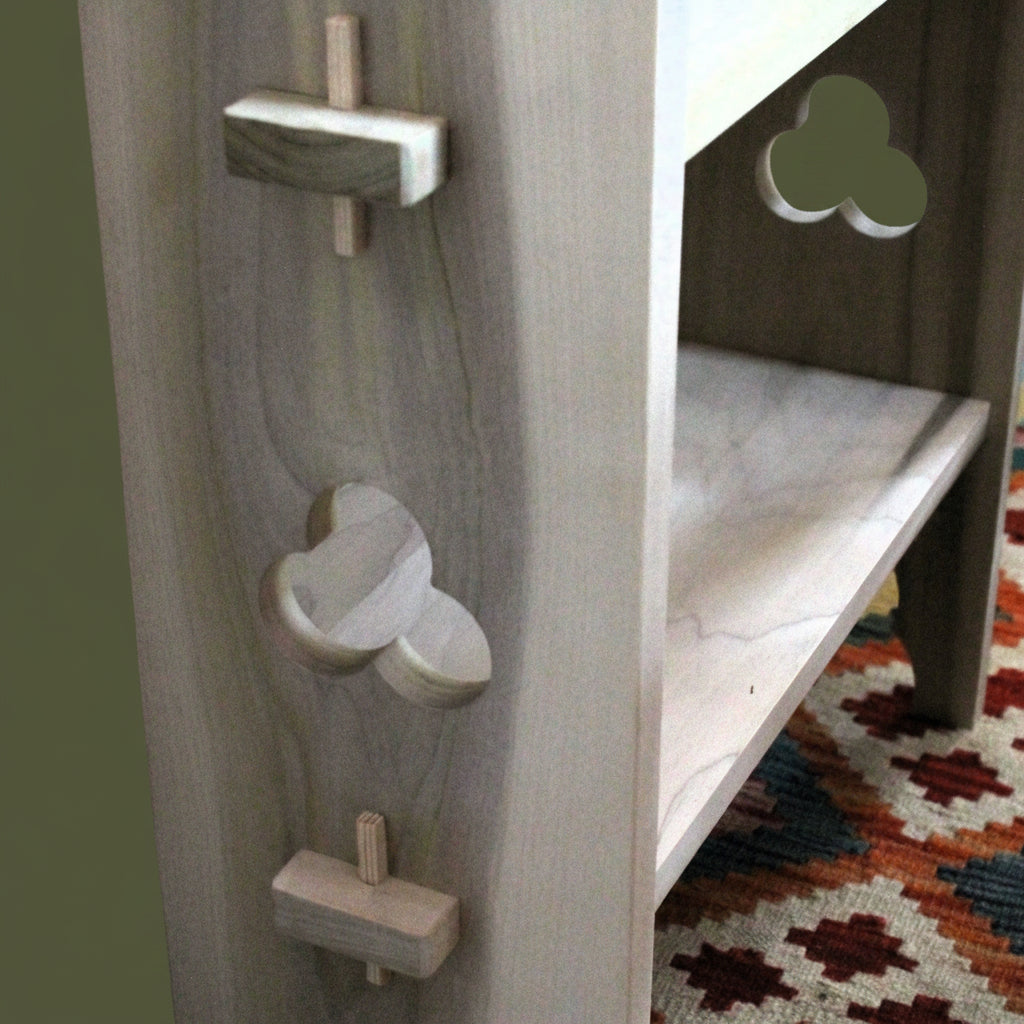 Arthur Three‑Tier Arts & Crafts Bookcase in Traditional Pegged Joinery