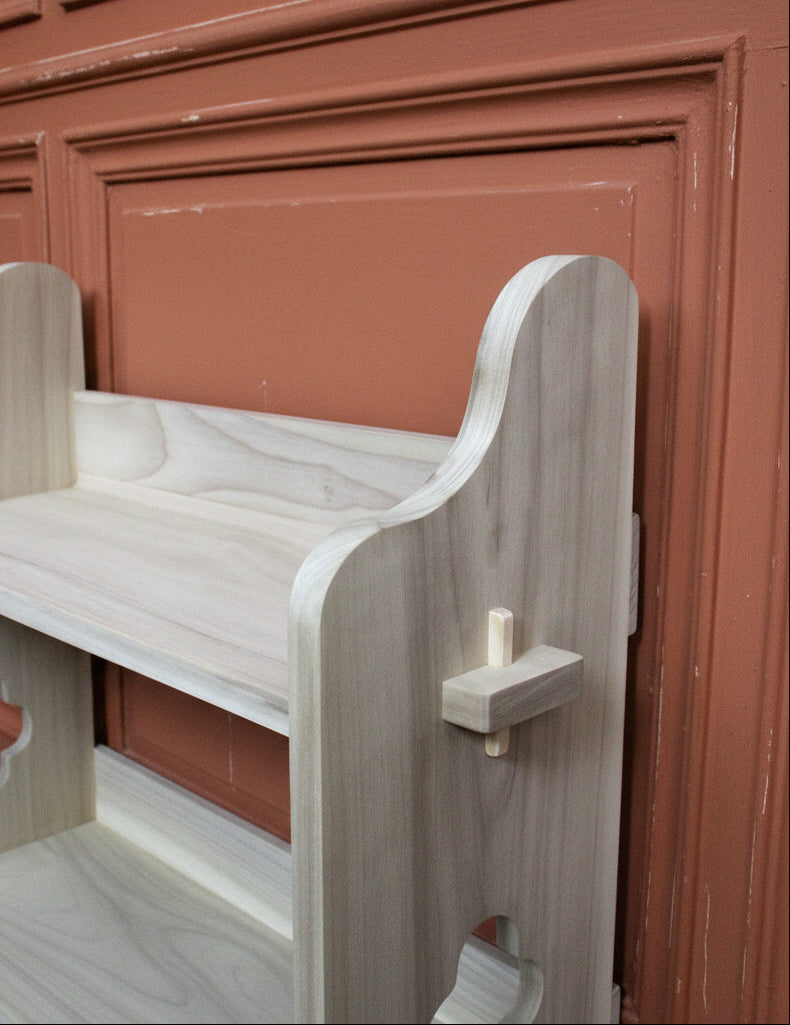 Arthur Three‑Tier Arts & Crafts Bookcase in Traditional Pegged Joinery