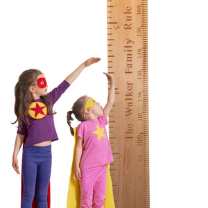 Personalised Wooden Double Height Chart Ruler Metric And Imperial