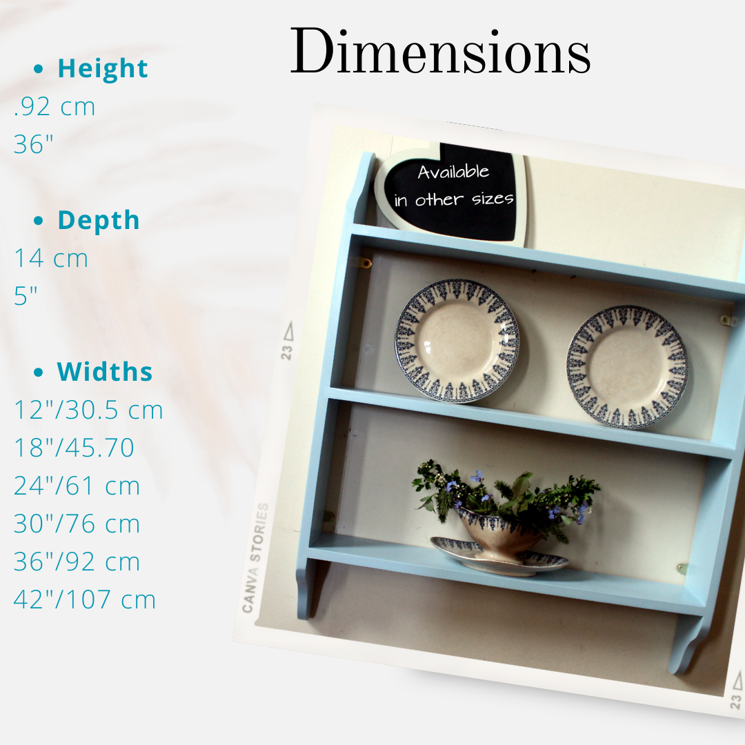 Adora 3 SMALL- Traditional Ladder Shelf — Solid Pine, Painted to Order & Ready to Hang