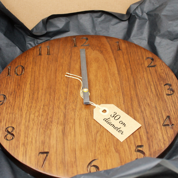 Solid Walnut Wall Clock With Numerals