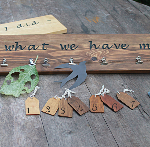 Children Artwork Display Sign Wood Stain Finish