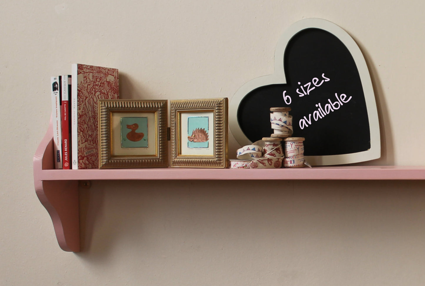 pink shelf children room book ledge