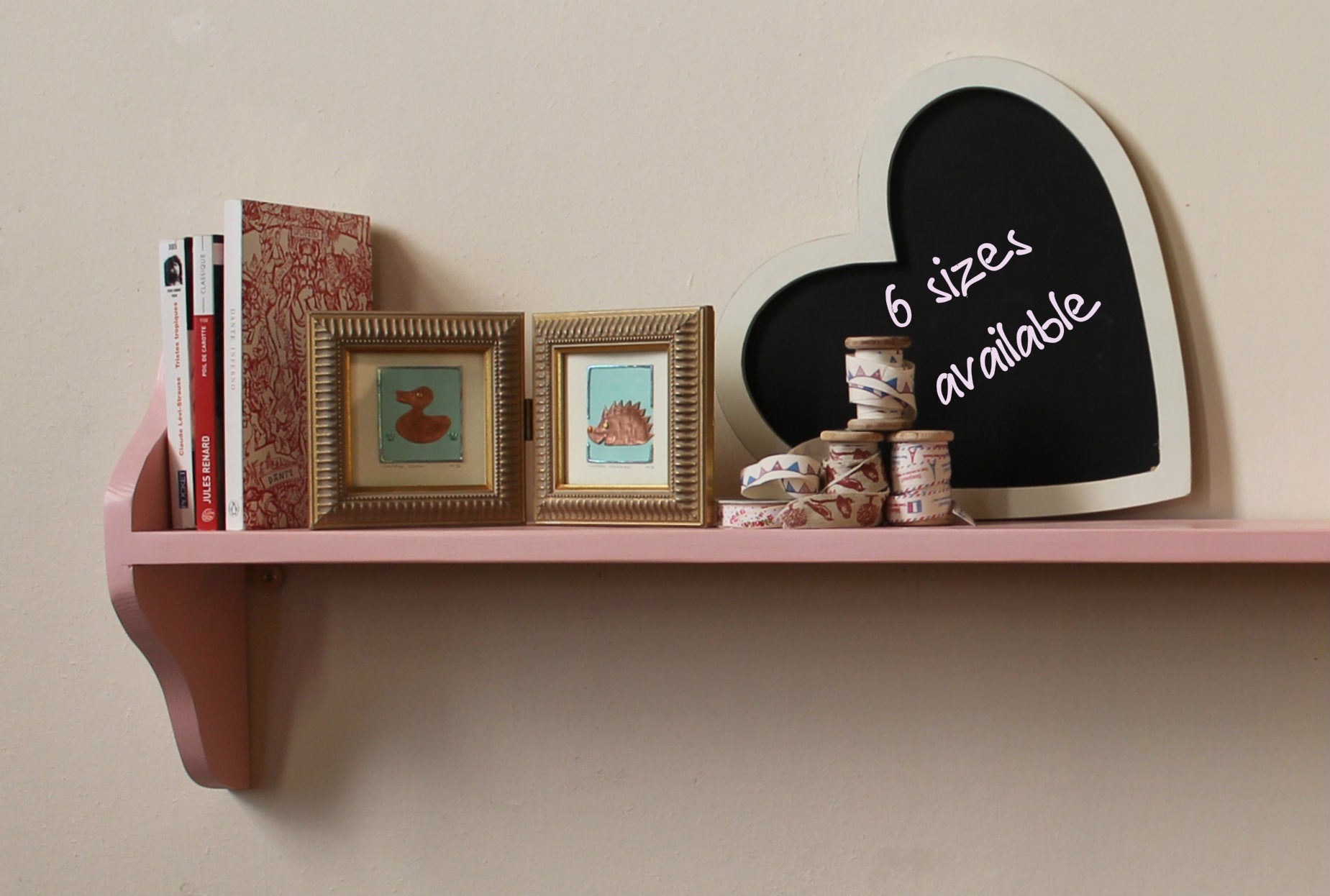 pink shelf children room book ledge